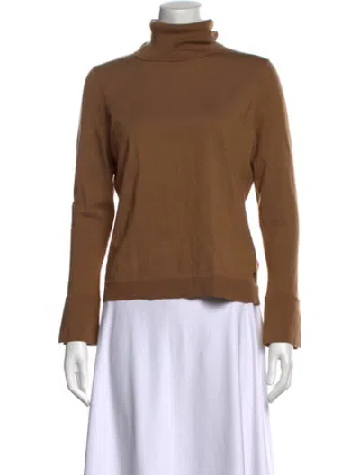Pre-owned Bogner Virgin Wool Turtleneck Sweater In Brown