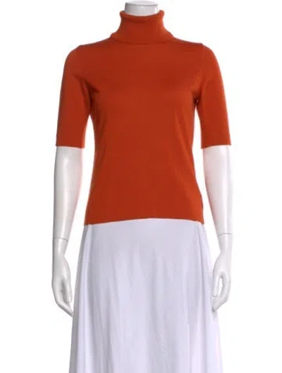 Pre-owned Bogner Virgin Wool Turtleneck Sweater In Orange