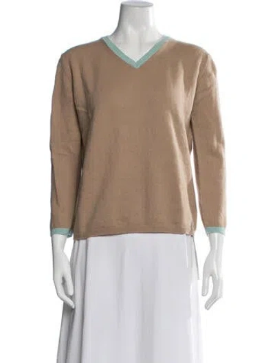 Pre-owned Bogner Virgin Wool V-neck Sweater In Neutrals