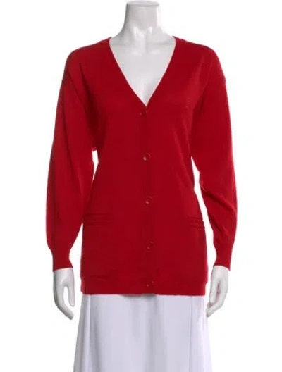 Pre-owned Bogner Virgin Wool V-neck Sweater In Red
