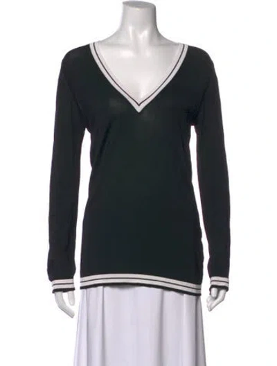 Pre-owned Bogner V-neck Long Sleeve Top In Black