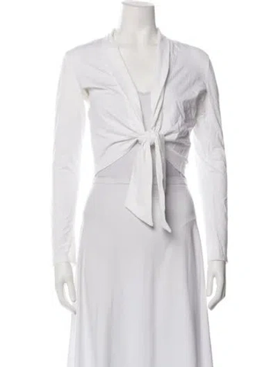 Pre-owned Bogner V-neck Long Sleeve Top In White