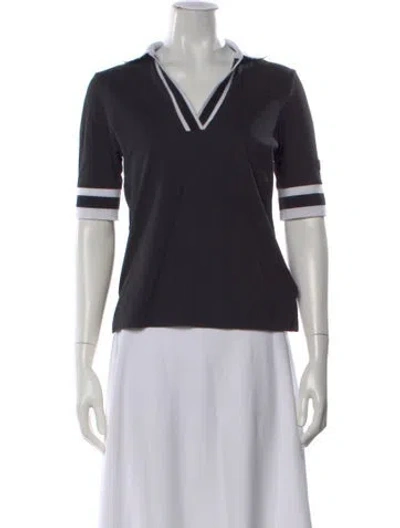 Pre-owned Bogner V-neck Short Sleeve Polo In Black