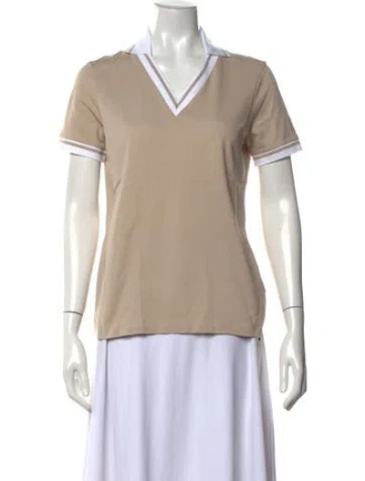 Pre-owned Bogner V-neck Short Sleeve Polo In Neutrals