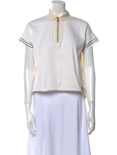 Pre-owned Bogner V-neck Short Sleeve Polo In White