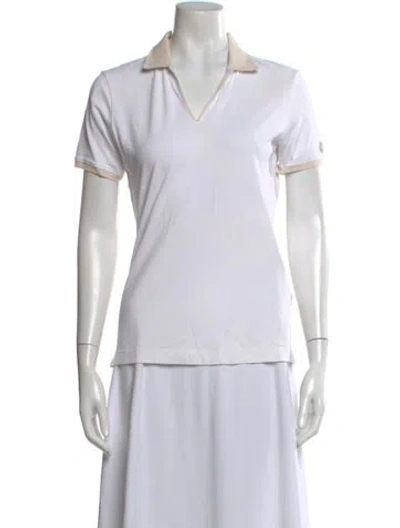 Pre-owned Bogner V-neck Short Sleeve Polo In White