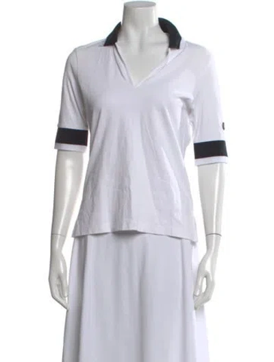 Pre-owned Bogner V-neck Short Sleeve Polo In White
