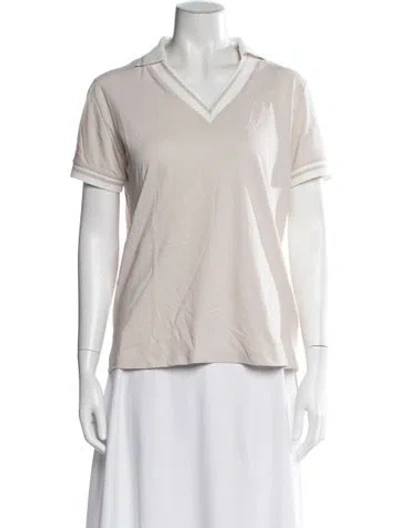 Pre-owned Bogner V-neck Short Sleeve Polo In White