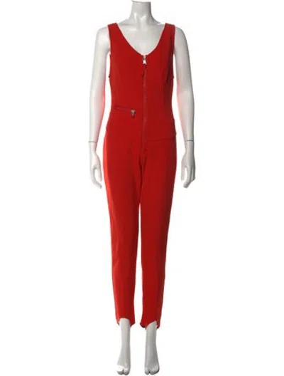 Pre-owned Bogner V-neck Ski Suit In Red