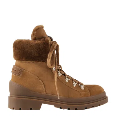 Bogner Warm Suede Ankle Boots In Brown