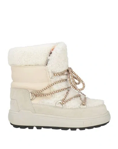 Bogner Woman Ankle Boots Off White Size 6 Leather, Textile Fibers