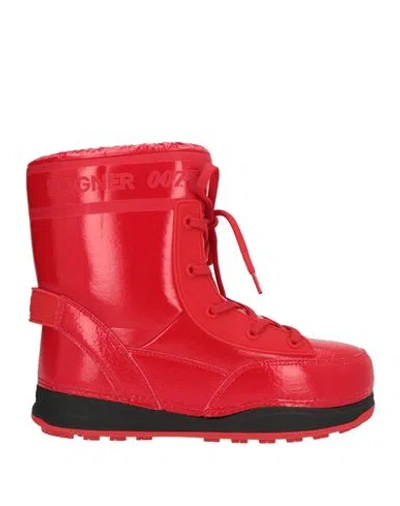 Bogner Woman Ankle Boots Red Size 8 Leather, Textile Fibers