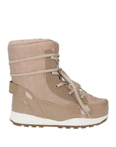 Bogner Woman Ankle Boots Sand Size 9 Textile Fibers, Synthetic Material