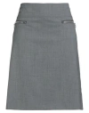Bogner Woman Midi Skirt Grey Size 16 Polyester, Virgin Wool, Elastane In Gold