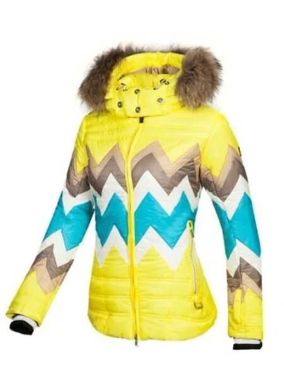 Pre-owned Bogner Women Ski Jacket Nara-d With Fox Fur Included Nurea Size: S,m,l,xl,2xl In Yellow