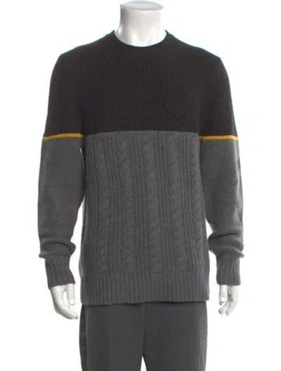 Pre-owned Bogner Wool Colorblock Pattern Pullover In Gray