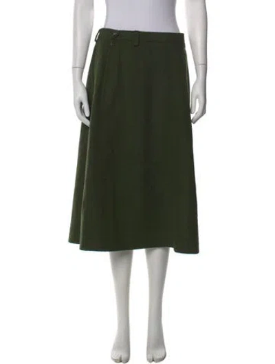 Pre-owned Bogner Wool Knee-length Skirt In Green