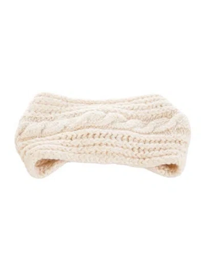 Pre-owned Bogner Wool Knit Head Scarf In Neutral