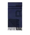 Bogner Wool Logo Scarf In Blue