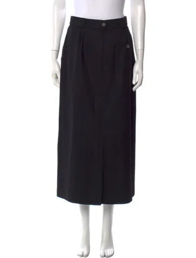 Pre-owned Bogner Wool Midi Length Skirt In Black