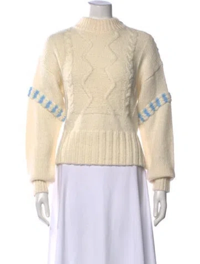 Pre-owned Bogner Wool Mock Neck Sweater In Neutral