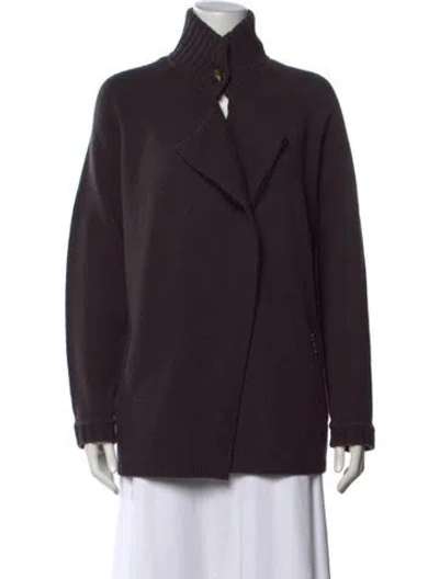 Pre-owned Bogner Wool Open Front Sweater In Brown