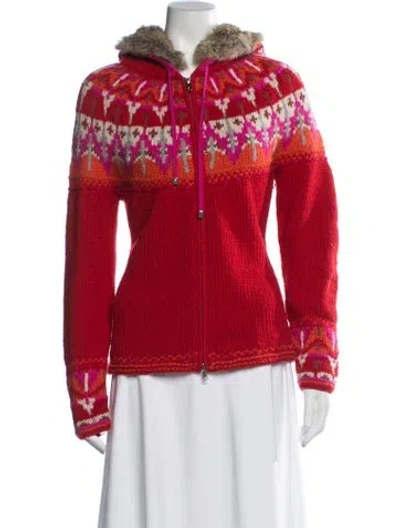 Pre-owned Bogner Wool Patterned Sweater In Red