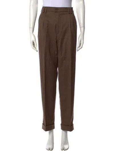 Pre-owned Bogner Wool Straight Leg Pants In Brown