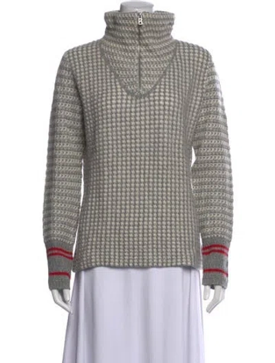 Pre-owned Bogner Wool Striped Sweater In Grey