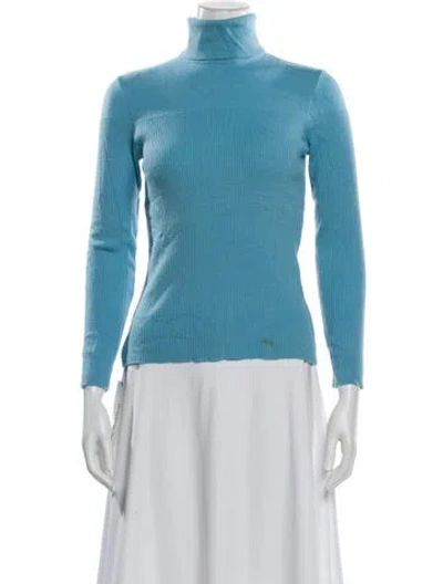 Pre-owned Bogner Wool Turtleneck Sweater In Blue