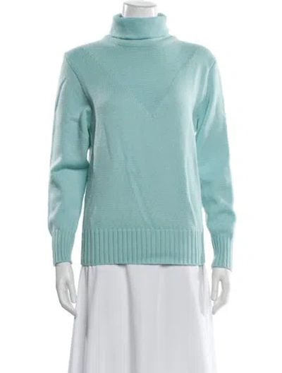 Pre-owned Bogner Wool Turtleneck Sweater In Blue