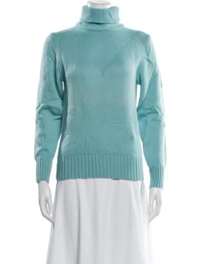 Pre-owned Bogner Wool Turtleneck Sweater In Blue