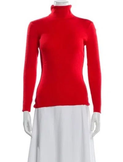 Pre-owned Bogner Wool Turtleneck Sweater In Red