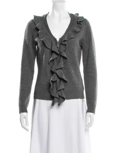 Pre-owned Bogner Wool V-neck Sweater In Grey
