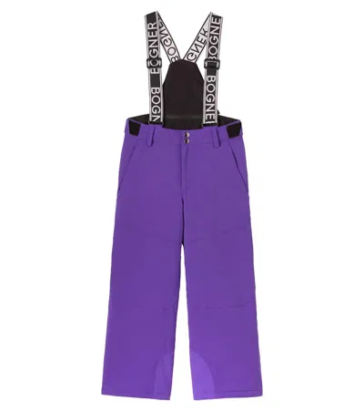 Bogner Kids' Yuki Logo Ski Salopettes In Purple