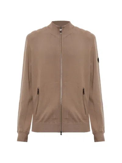 Bogner Zip-up Panelled Sweatshirt In Brown