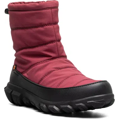 Bogs Cedar Quilted Waterproof Boot In Garnet