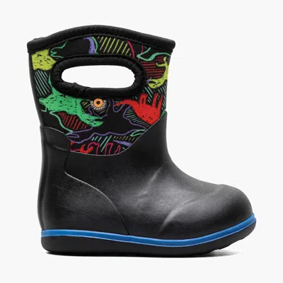Bogs Kids' Classic Neon Dino 73095i-009 Toddler Black Waterproof Rain Boots Ham653