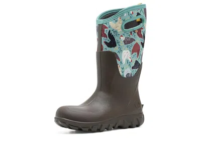 Bogs Classic Seamless Tall - Chicken Party Women's Rain Boots Chocolate: 7 M, Rubber
