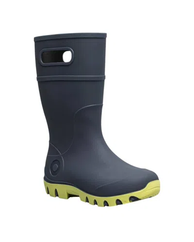 Bogs Kids' Girl's Essential Tall Rain Boots In Navy/yellow In Multi