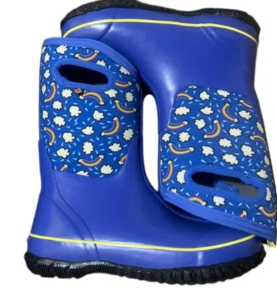Bogs Kids' Girls Junior Classic Rainbow-cloud High Boots In Blue