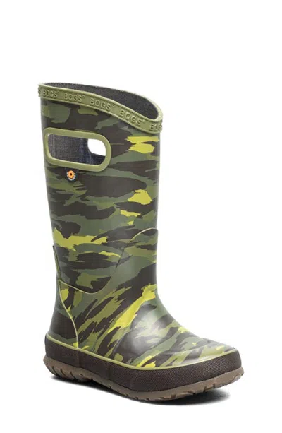 Bogs Kids'  Glitter Waterproof Rain Boot In Green
