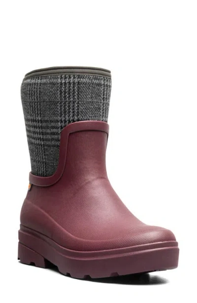 Bogs Hazel Mid Zip Rain Boot In Burgundy