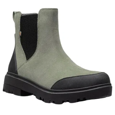 Bogs Holly 72839-337 Women's Green Ash Leather Chelsea Rain Boots Jobb1204 In Gray