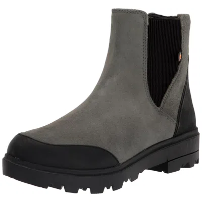 Bogs Holly Chelsea Leather Boot Green Ash 72839-337 Women's In Gray