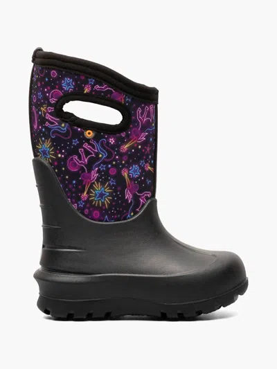 Bogs Kid's Neo Classic Unicorn - Unisex In Black Unicorn In Multi