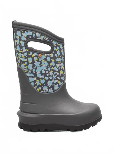 Bogs Kid's Neoclassic Animal Boots In Dark Gray Multi