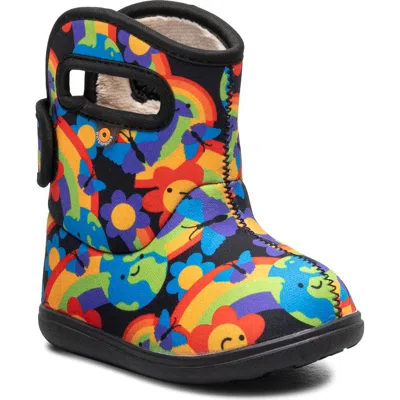 Bogs Kids' Baby  Ii Rainbow Planet Insulated Rain Boot In Black Multi