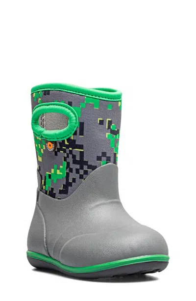 Bogs Kids' Classic Solid Waterproof Rain Boot In Gray