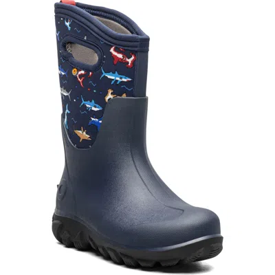 Bogs Kids' Classics Shark Waterproof Boot In Blue